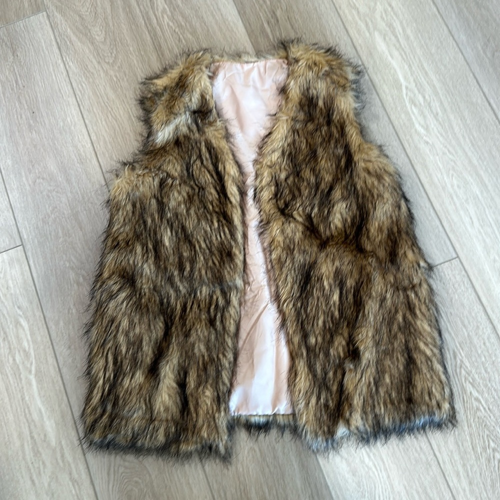 Short Faux Fur Vest Outwear Jacket